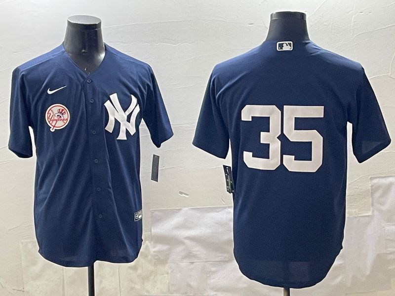 Men New York Yankees 35 No Name Black Game 2025 Nike MLB Jersey style 3164